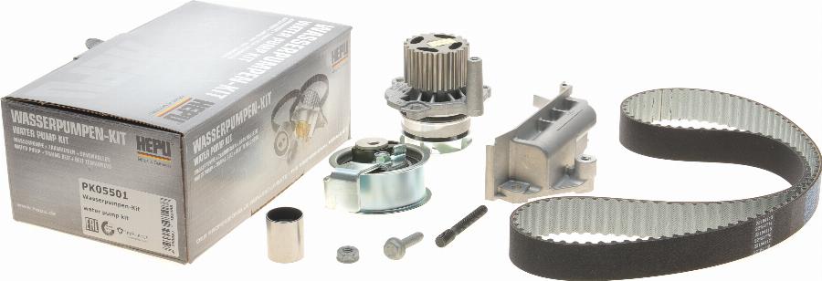 Hepu PK05501 - Vízpumpa + fogasszíj készlet www.parts5.com