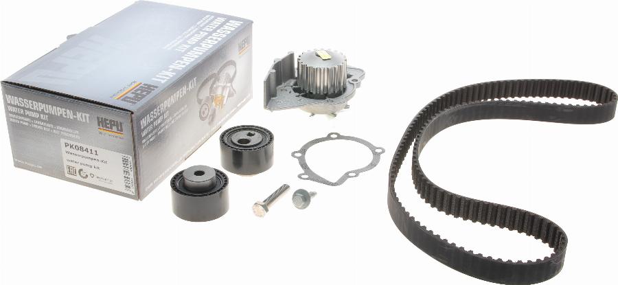 Hepu PK08411 - Vízpumpa + fogasszíj készlet www.parts5.com