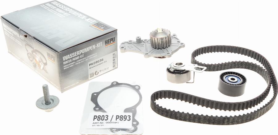 Hepu PK08036 - Set pompa apa + curea dintata www.parts5.com