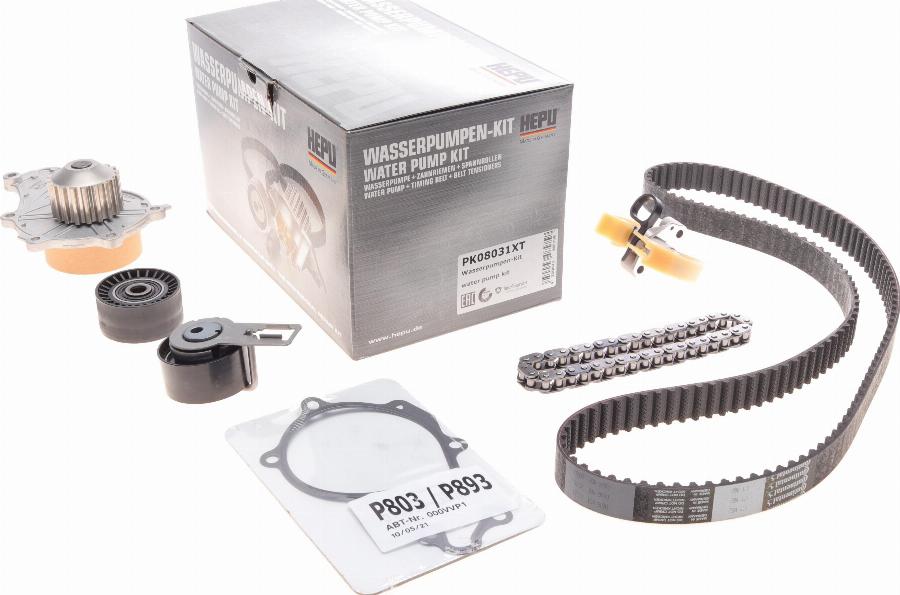 Hepu PK08031XT - Pompe à eau + kit de courroie de distribution www.parts5.com