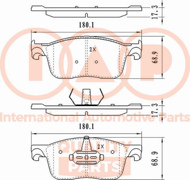 IAP QUALITY PARTS 704-17230 - Brake Pad Set, disc brake www.parts5.com