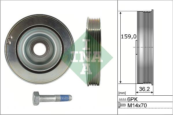 INA 544 0173 20 - Fulie curea, arbore cotit www.parts5.com