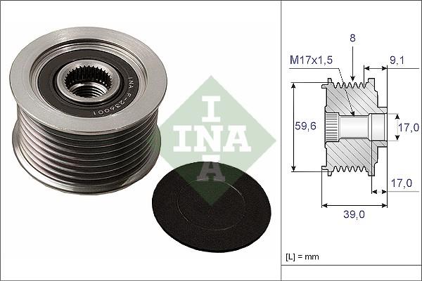 INA 535 0049 10 - Polea, alternador parts5.com