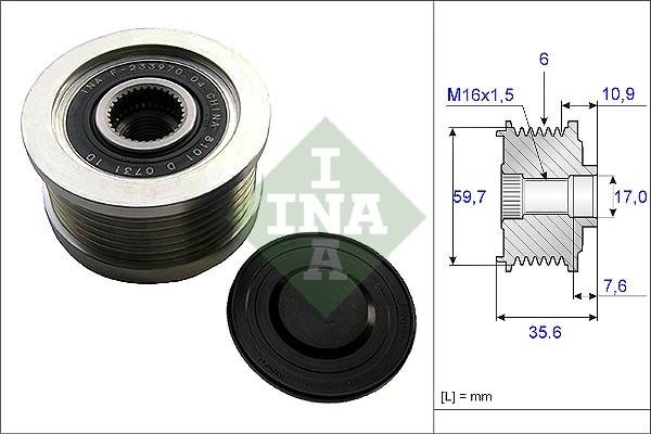 INA 535 0046 10 - Polea, alternador www.parts5.com