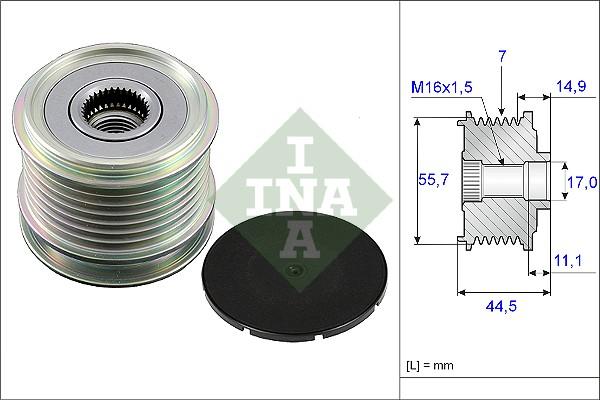 INA 535 0042 10 - Pulley, alternator, freewheel clutch parts5.com