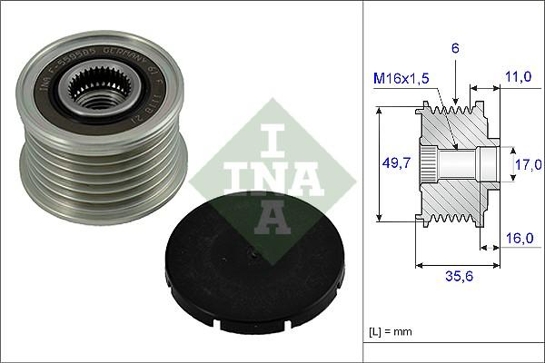 INA 535 0016 10 - Hihnapyörä, laturi www.parts5.com