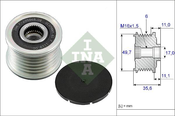 INA 535 0086 10 - Шкив генератора, муфта www.parts5.com