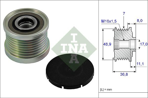 INA 535 0081 10 - Ремъчна шайба, генератор www.parts5.com