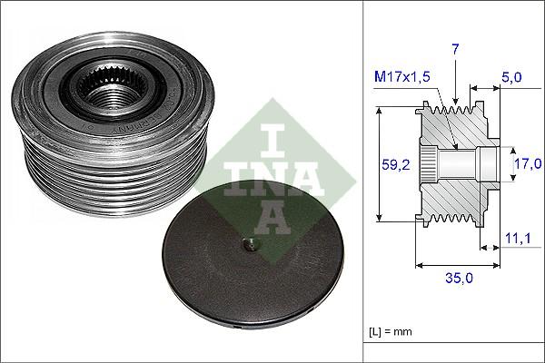 INA 535 0087 10 - Riemenscheibe, Generator www.parts5.com