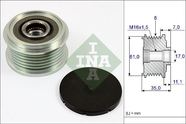 INA 535 0022 10 - Polea, alternador www.parts5.com