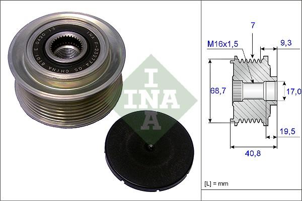 INA 535 0079 10 - Pulley, alternator, freewheel clutch www.parts5.com