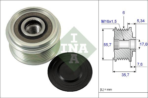 INA 535 0077 10 - Polea, alternador www.parts5.com