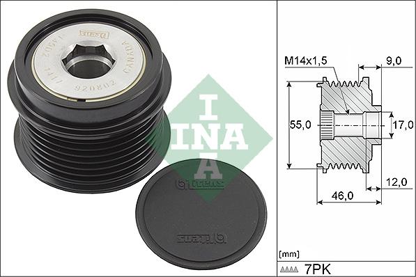 INA 535 0198 10 - Polea, alternador www.parts5.com