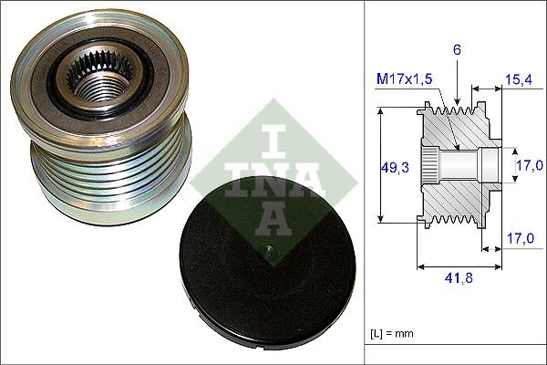 INA 535 0193 10 - Pulley, alternator, freewheel clutch www.parts5.com