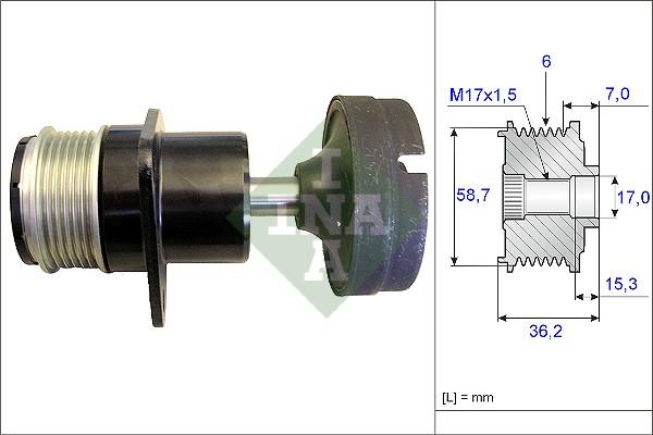 INA 535 0157 10 - Fulie, alternator www.parts5.com