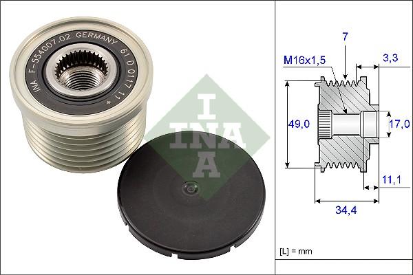 INA 535 0164 10 - Poulie, alternateur www.parts5.com