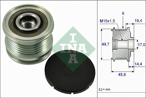 INA 535 0168 10 - Rihmaratas,generaator www.parts5.com