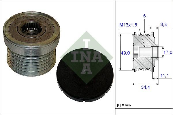 INA 535 0183 10 - Fulie, alternator www.parts5.com