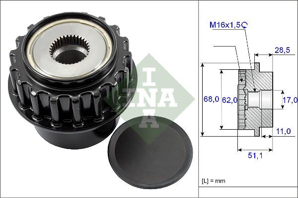 INA 535 0175 10 - Pulley, alternator, freewheel clutch parts5.com