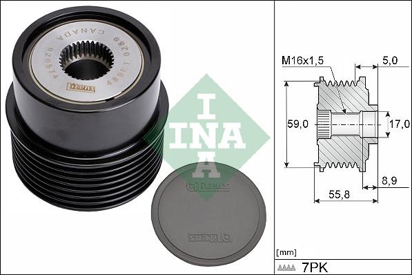 INA 535 0354 10 - Ремъчна шайба, генератор www.parts5.com