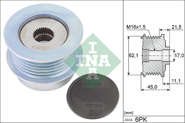 INA 535 0367 10 - Τροχαλία ιμάντα , γεννήτρια www.parts5.com