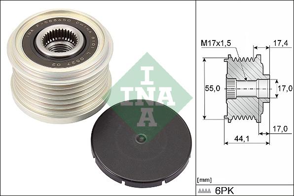 INA 535 0312 10 - Szíjtárcsa, generátor www.parts5.com