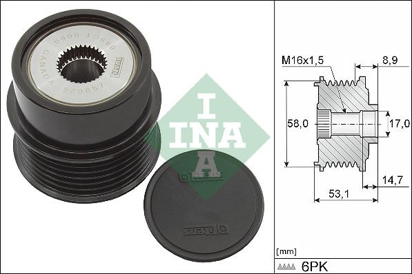 INA 535 0326 10 - Polea, alternador www.parts5.com