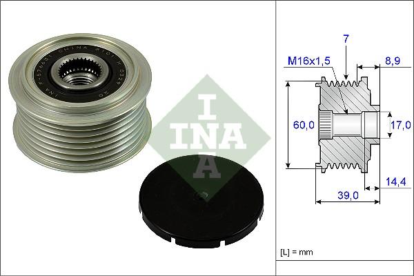 INA 535 0245 10 - Pulley, alternator, freewheel clutch www.parts5.com