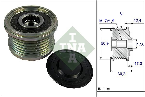 INA 535 0247 10 - Polea, alternador www.parts5.com