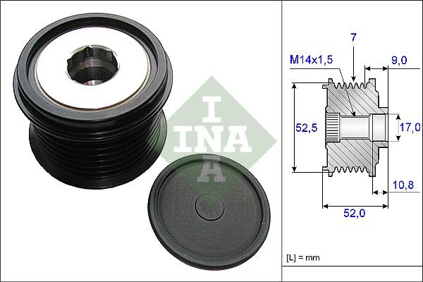 INA 535 0209 10 - Polea, alternador parts5.com