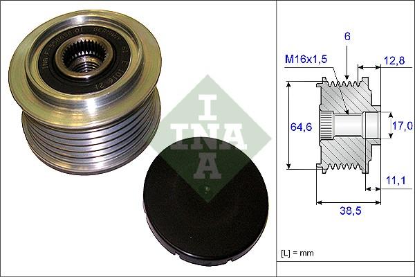 INA 535 0201 10 - Pulley, alternator, freewheel clutch www.parts5.com