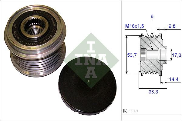 INA 535 0203 10 - Fulie, alternator www.parts5.com