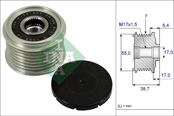 INA 535 0239 10 - Pulley, alternator, freewheel clutch www.parts5.com