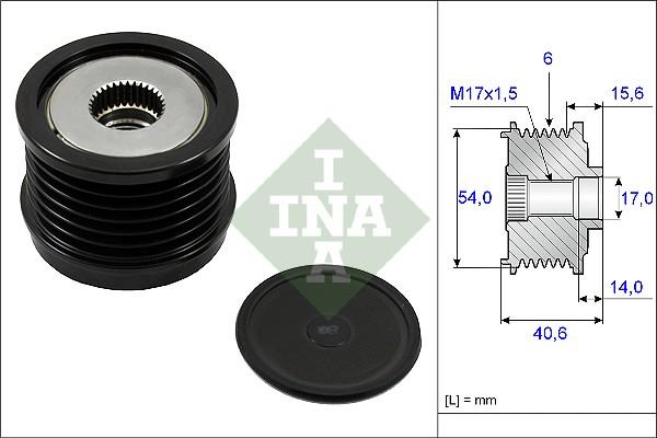 INA 535 0230 10 - Koło pasowe, alternator www.parts5.com