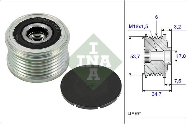 INA 535 0224 10 - Pulley, alternator, freewheel clutch www.parts5.com