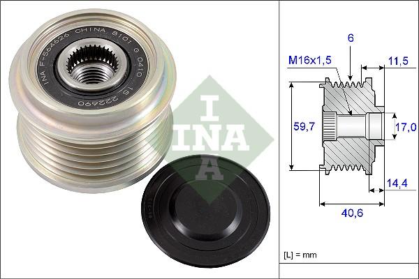 INA 535 0227 10 - Szíjtárcsa, generátor www.parts5.com