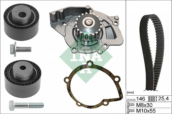 INA 530 0446 31 - Pompe à eau + kit de courroie de distribution www.parts5.com