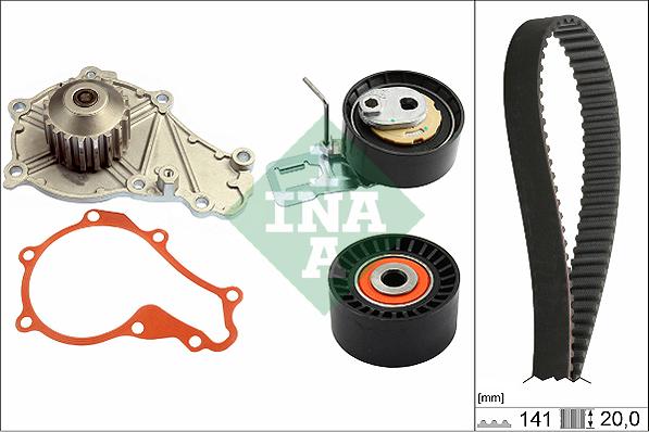 INA 530 0698 30 - Set pompa apa + curea dintata www.parts5.com