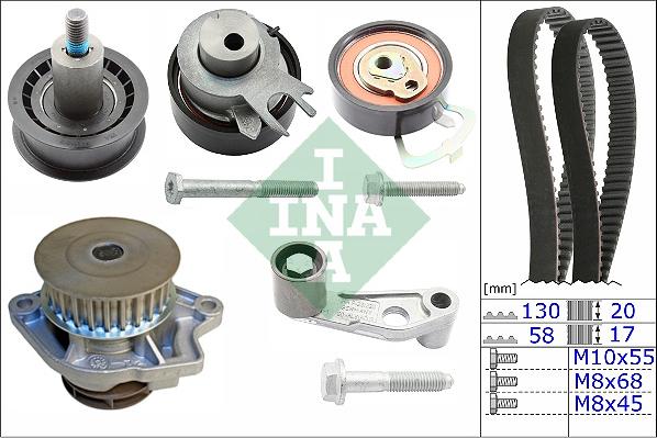 INA 530 0089 31 - Bomba de agua + kit correa distribución www.parts5.com