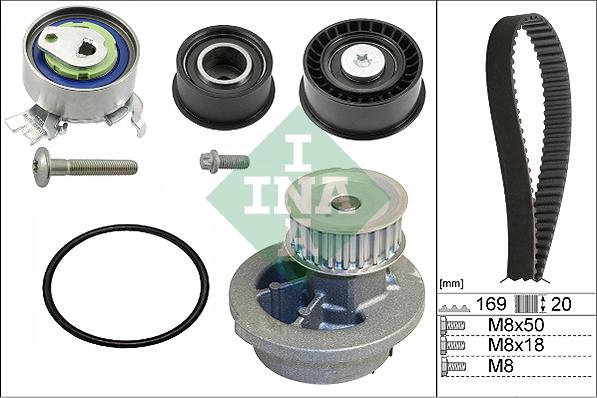 INA 530 0078 30 - Bomba de agua + kit correa distribución www.parts5.com