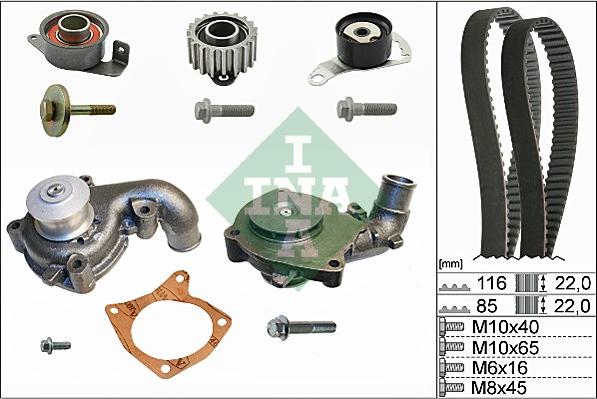 INA 530 0104 31 - Set pompa apa + curea dintata www.parts5.com