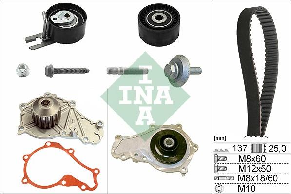 INA 530 0375 30 - Pompe à eau + kit de courroie de distribution www.parts5.com