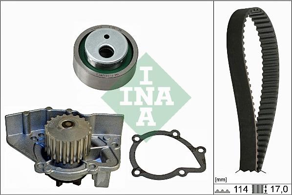 INA 530 0258 30 - Pompa wodna + zestaw paska rozrządu www.parts5.com