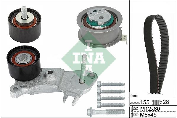 INA 530 0762 10 - Комплект ангренажен ремък www.parts5.com