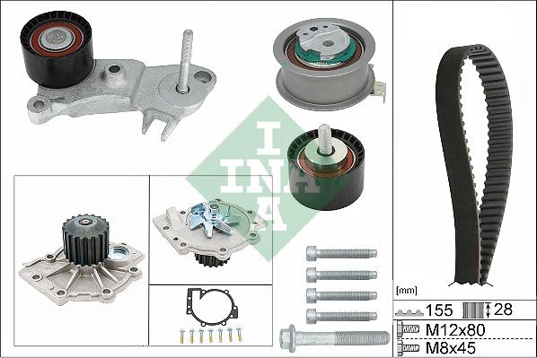 INA 530 0762 30 - Set pompa apa + curea dintata www.parts5.com