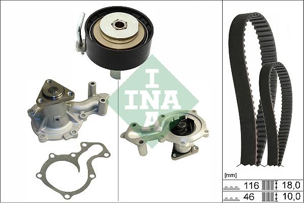 INA 530 0701 30 - Vesipumppu + jakohihnasarja www.parts5.com