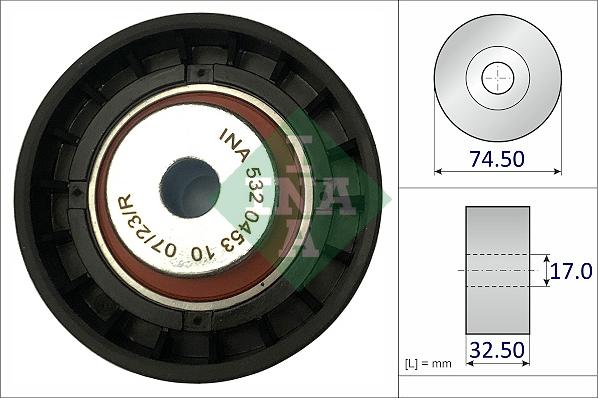 INA 532 0453 10 - Rola ghidare / conducere, curea transmisie www.parts5.com