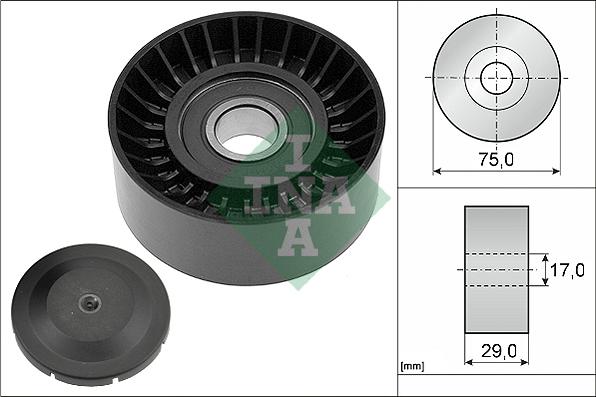 INA 532 0536 10 - Deflection / Guide Pulley, v-ribbed belt www.parts5.com