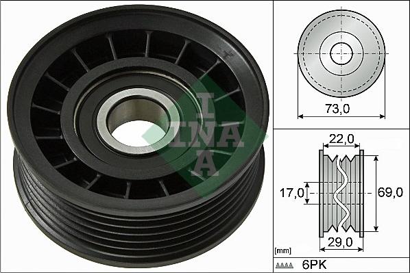 INA 532 0649 10 - Deflection / Guide Pulley, v-ribbed belt parts5.com