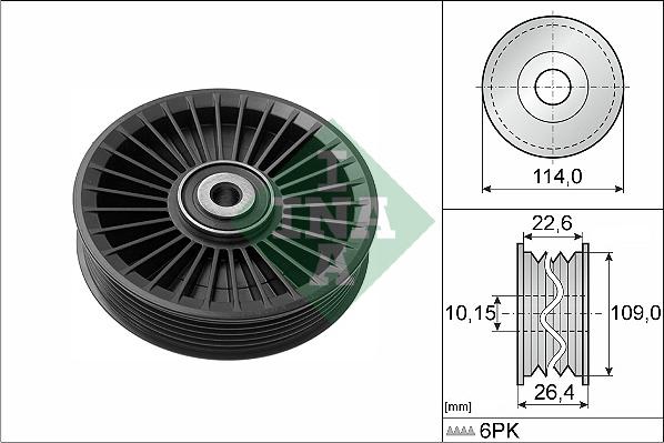 INA 532 0108 10 - Saptırma / Kılavuz makarası, Kanallı V-kayışı www.parts5.com